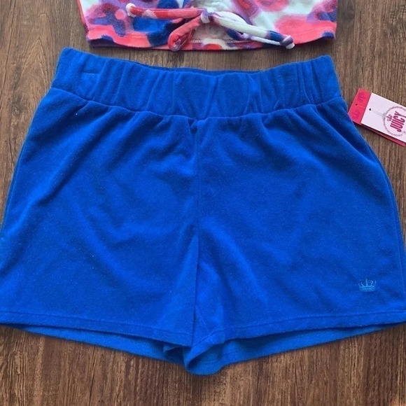 Juicy Couture Terry Towel Ruched Top & Shorts Set Size Medium New - Picture 4 of 12
